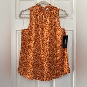 mock floral Sleeveless Chiffon Blouse Shirt blouse Tops medium new with tags